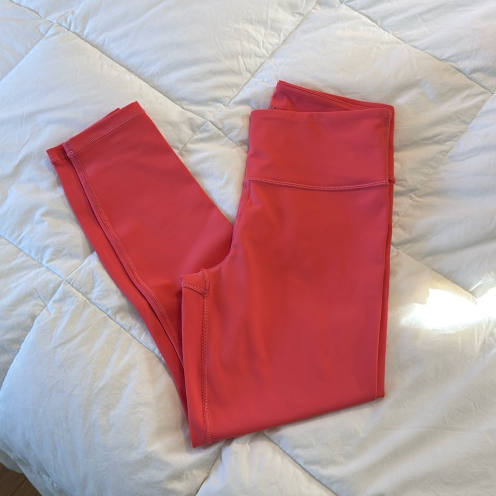 Athleta Elation 7/8 tights size small coral pink
